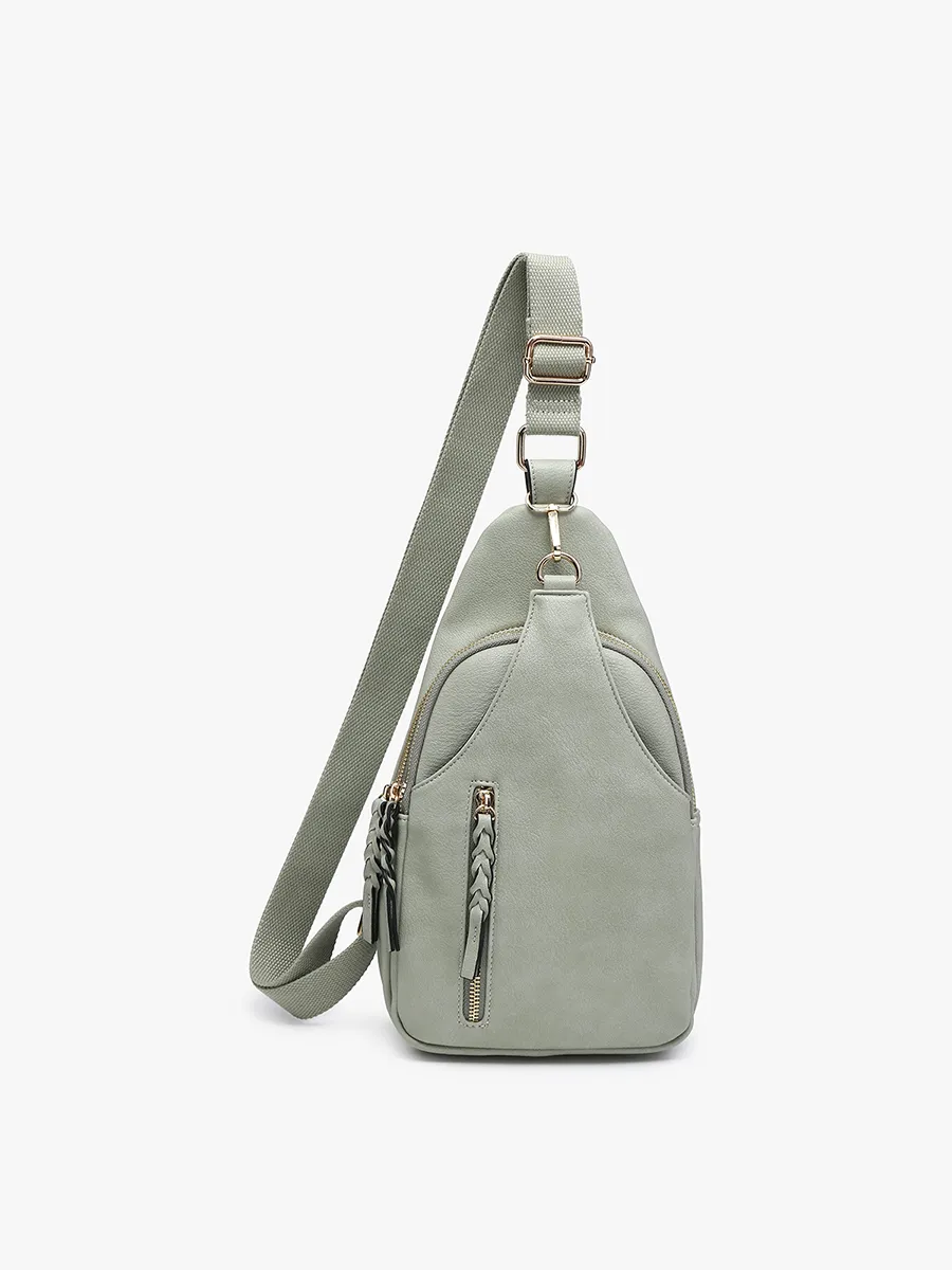 M2342 Nikki Dual Compartment Sling Pack Bag: Navy