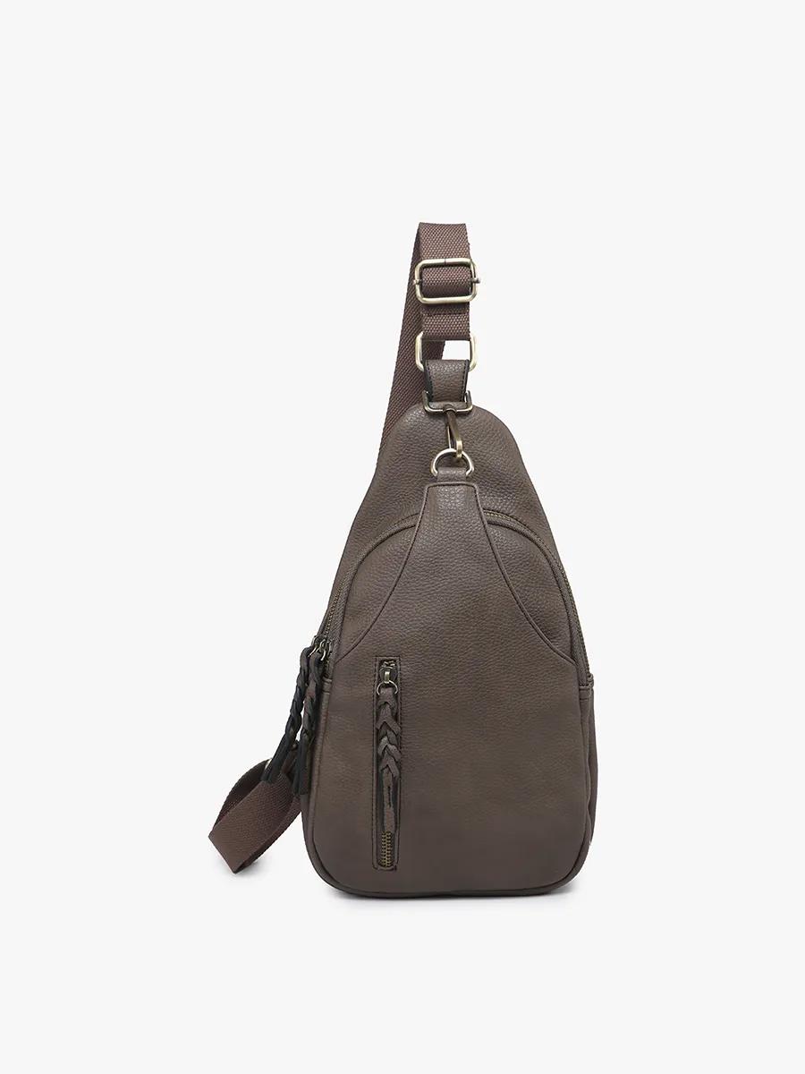 M2342 Nikki Dual Compartment Sling Pack Bag: Navy