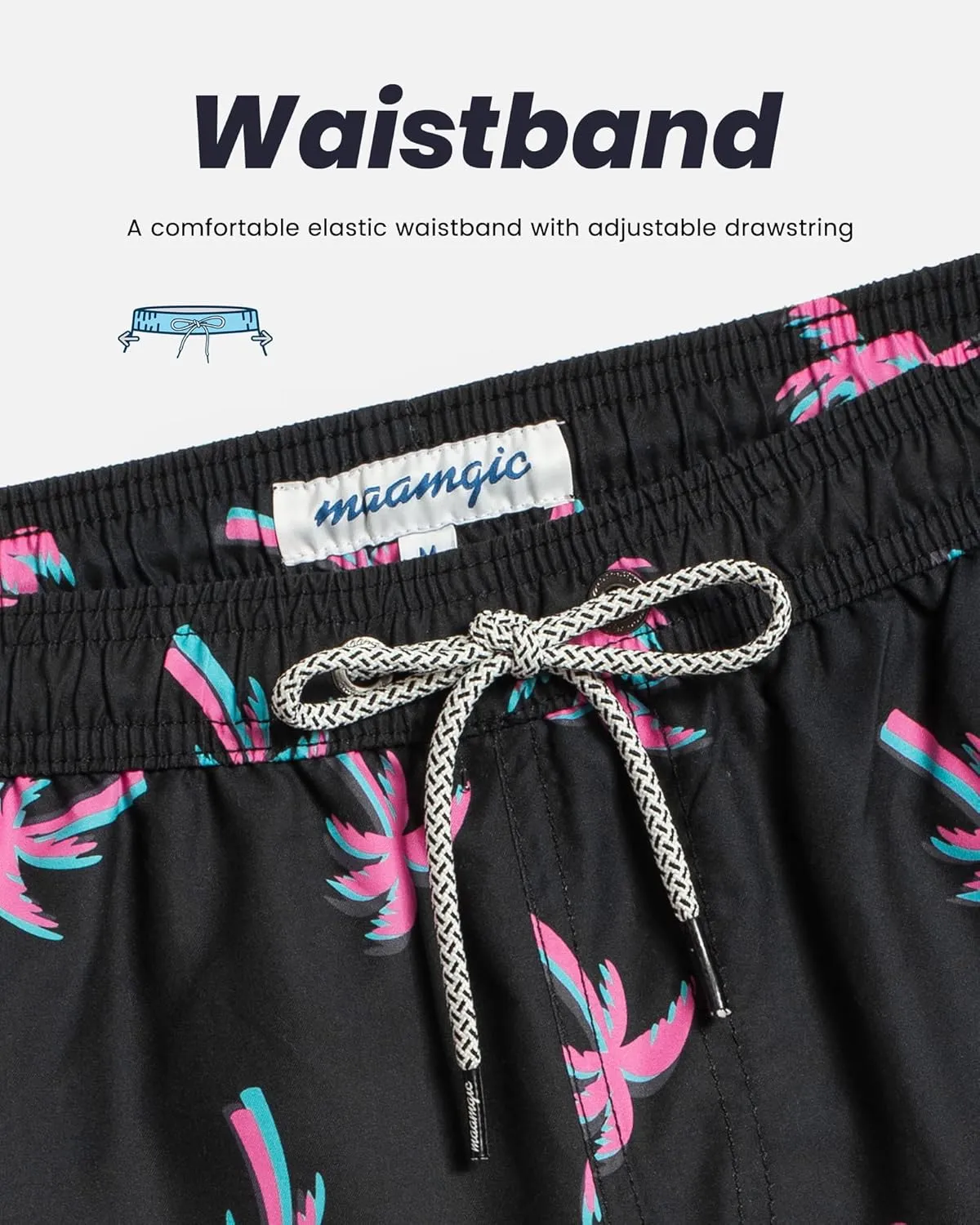 maamgic Mens Swim Trunks Quick Dry Swim Shorts with Mesh Lining Funny Swimwear Bathing Suits 7inch