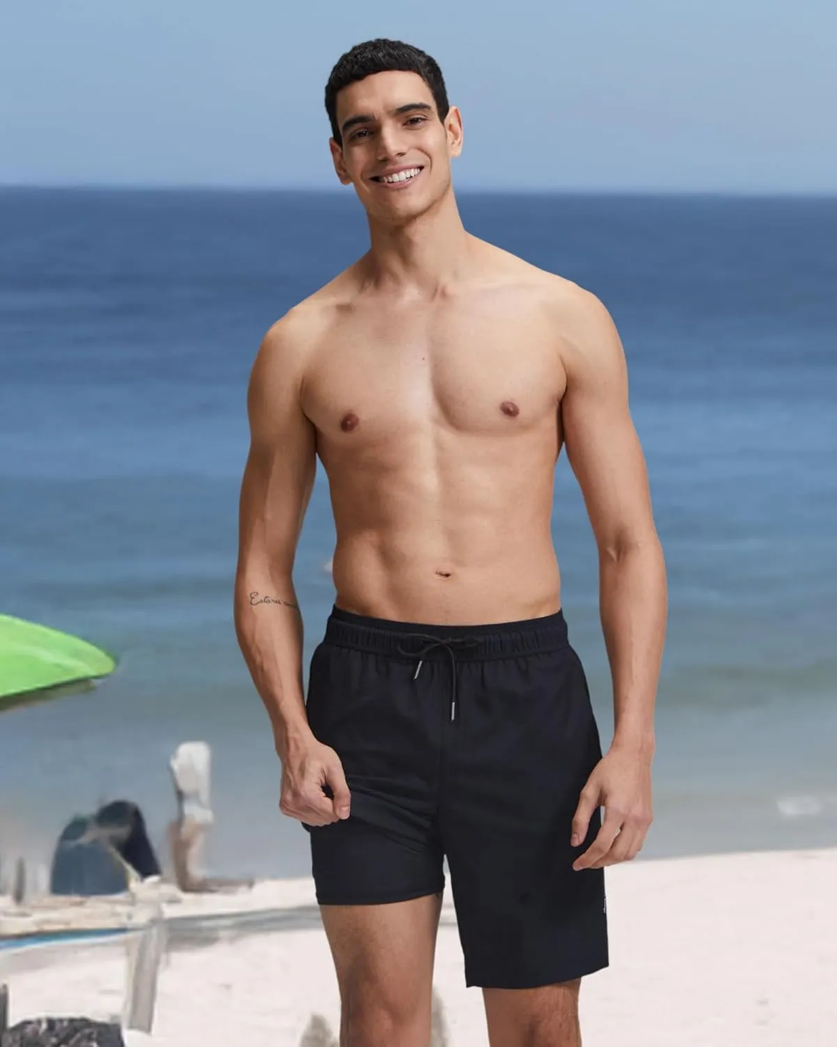 maamgic Mens Swim Trunks with Compression Liner 9 Inch Stretch Quick Dry Swim Shorts with Zipper Pockets Swimwear