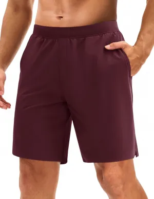 MAGCOMSEN Men's Athletic Running Shorts 8" Quick Dry Lightweight Workout Gym Sports Hiking Shorts UPF 50  with 3 Pockets
