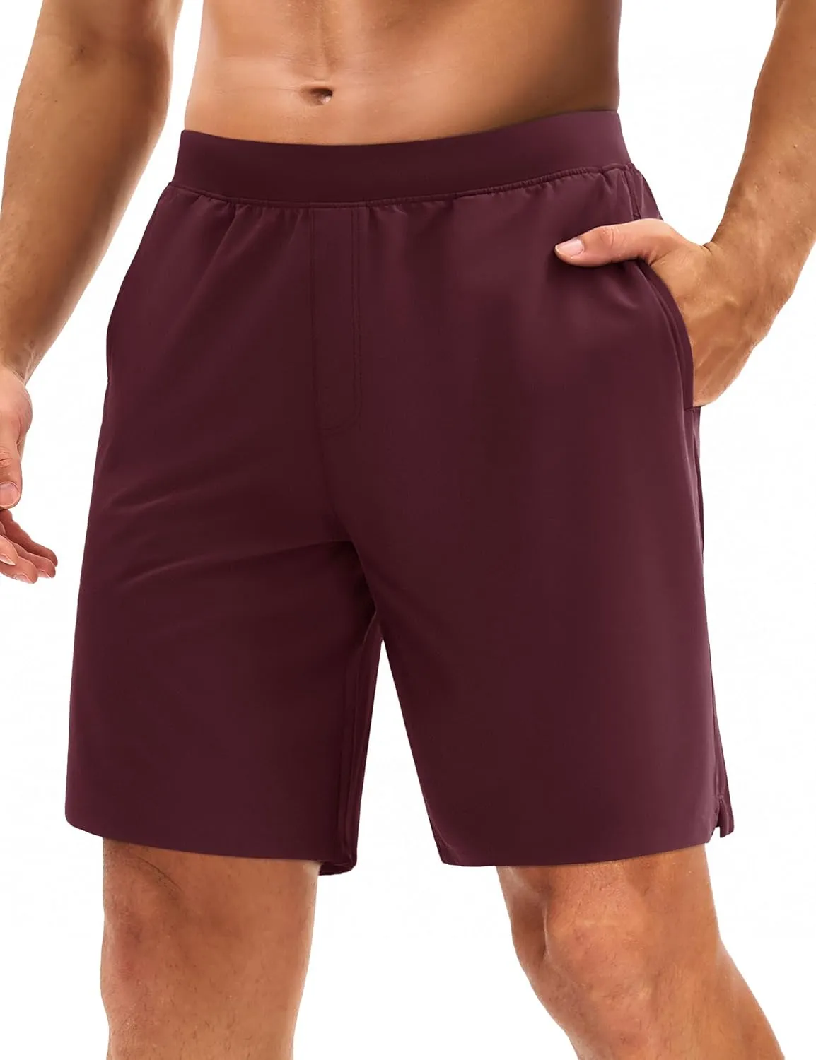 MAGCOMSEN Men's Athletic Running Shorts 8" Quick Dry Lightweight Workout Gym Sports Hiking Shorts UPF 50  with 3 Pockets
