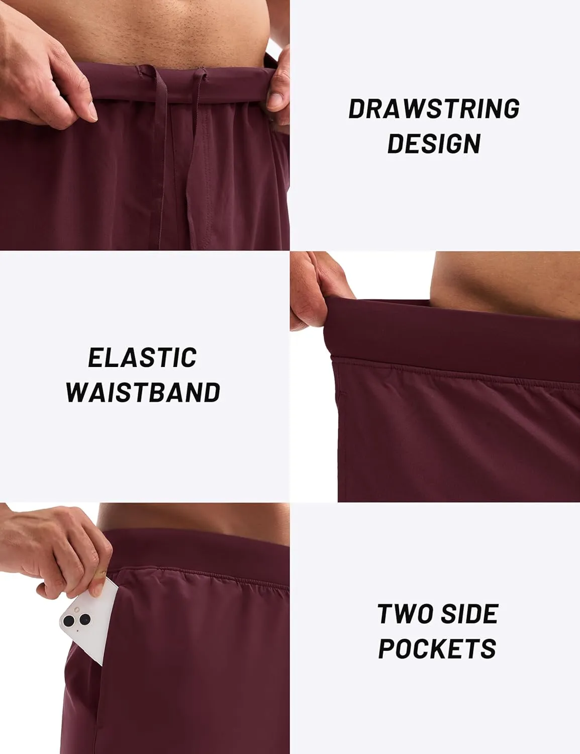 MAGCOMSEN Men's Athletic Running Shorts 8" Quick Dry Lightweight Workout Gym Sports Hiking Shorts UPF 50  with 3 Pockets