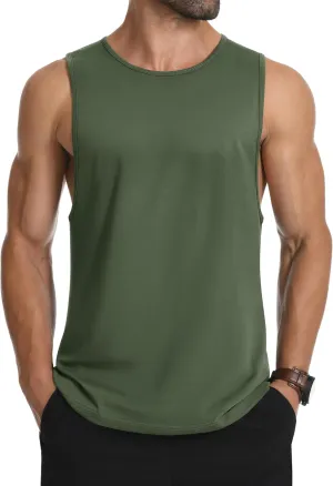 MAGCOMSEN Men's Tank Top Sleeveless Muscle Shirts Gym Workout Tank Tops Moisture Wicking Lightweight Summer Cut Off T Shirts