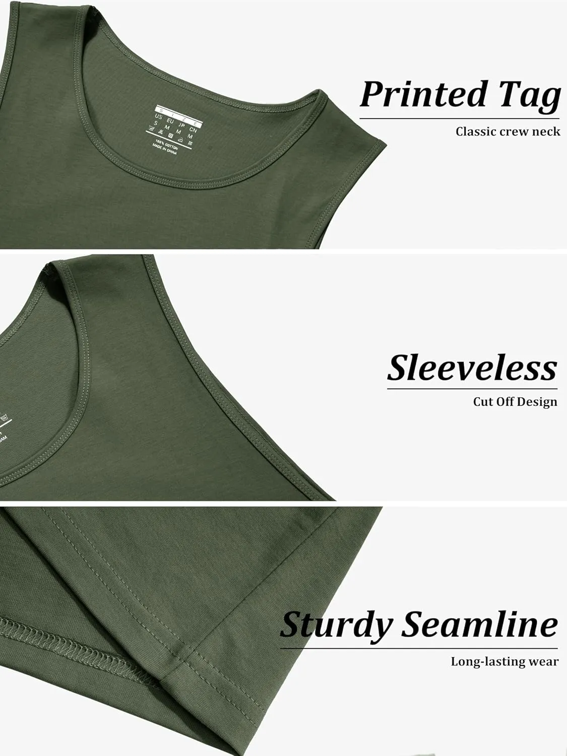 MAGCOMSEN Men's Tank Top Sleeveless Muscle Shirts Gym Workout Tank Tops Moisture Wicking Lightweight Summer Cut Off T Shirts