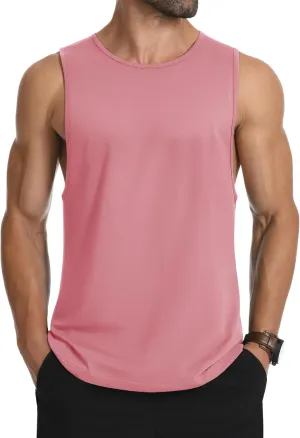 MAGCOMSEN Men's Tank Top Sleeveless Muscle Shirts Gym Workout Tank Tops Moisture Wicking Lightweight Summer Cut Off T Shirts