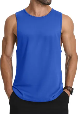 MAGCOMSEN Men's Tank Top Sleeveless Muscle Shirts Gym Workout Tank Tops Moisture Wicking Lightweight Summer Cut Off T Shirts