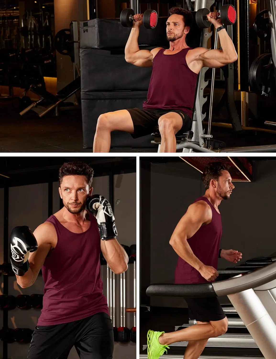 MAGCOMSEN Men's UPF 50  Tank Top Gym Workout Sleeveless Muscle Shirts Sun Protection Cut Off Shirts Summer Sleeveless T Shirt