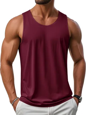 MAGCOMSEN Men's UPF 50  Tank Top Gym Workout Sleeveless Muscle Shirts Sun Protection Cut Off Shirts Summer Sleeveless T Shirt