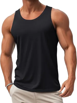 MAGCOMSEN Mens Workout Tank Tops Undershirt Cotton Muscle Athletic Sleeveless Shirts for Gym
