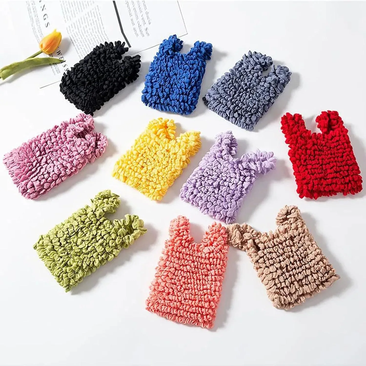 Magic Stretch Bag Pleated Bag, Expandable Shopping Bag, Reusable Foldable Tote Bag for Travel, Shopping