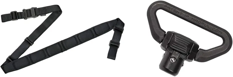 Magpul MAG545-BLK MS1 Padded Two-Point Sling & QDM Heavy Duty Quick-Disconnect Sling Swivel, Black