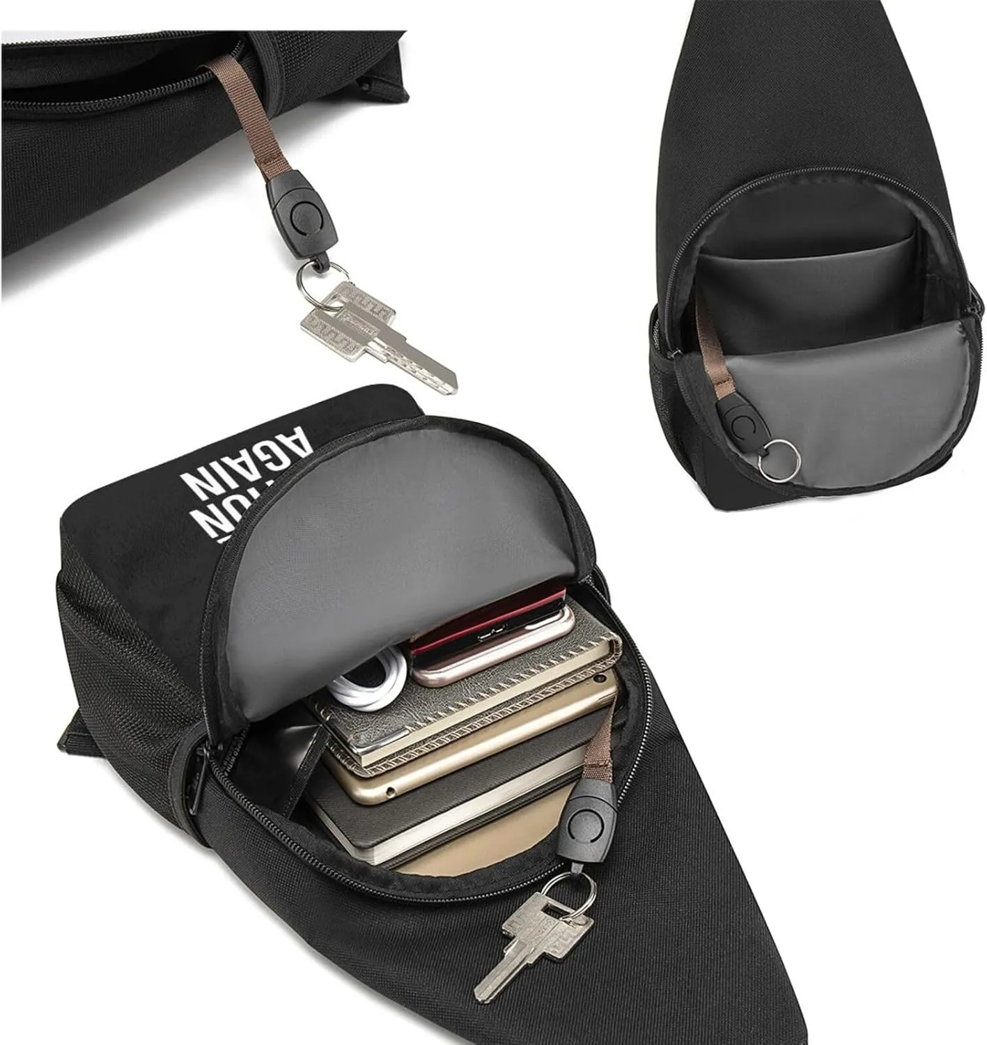 Make Orwell Fiction Again Sling Bag Crossbody Backpack Shoulder Casual Daypack Bags for Men Women