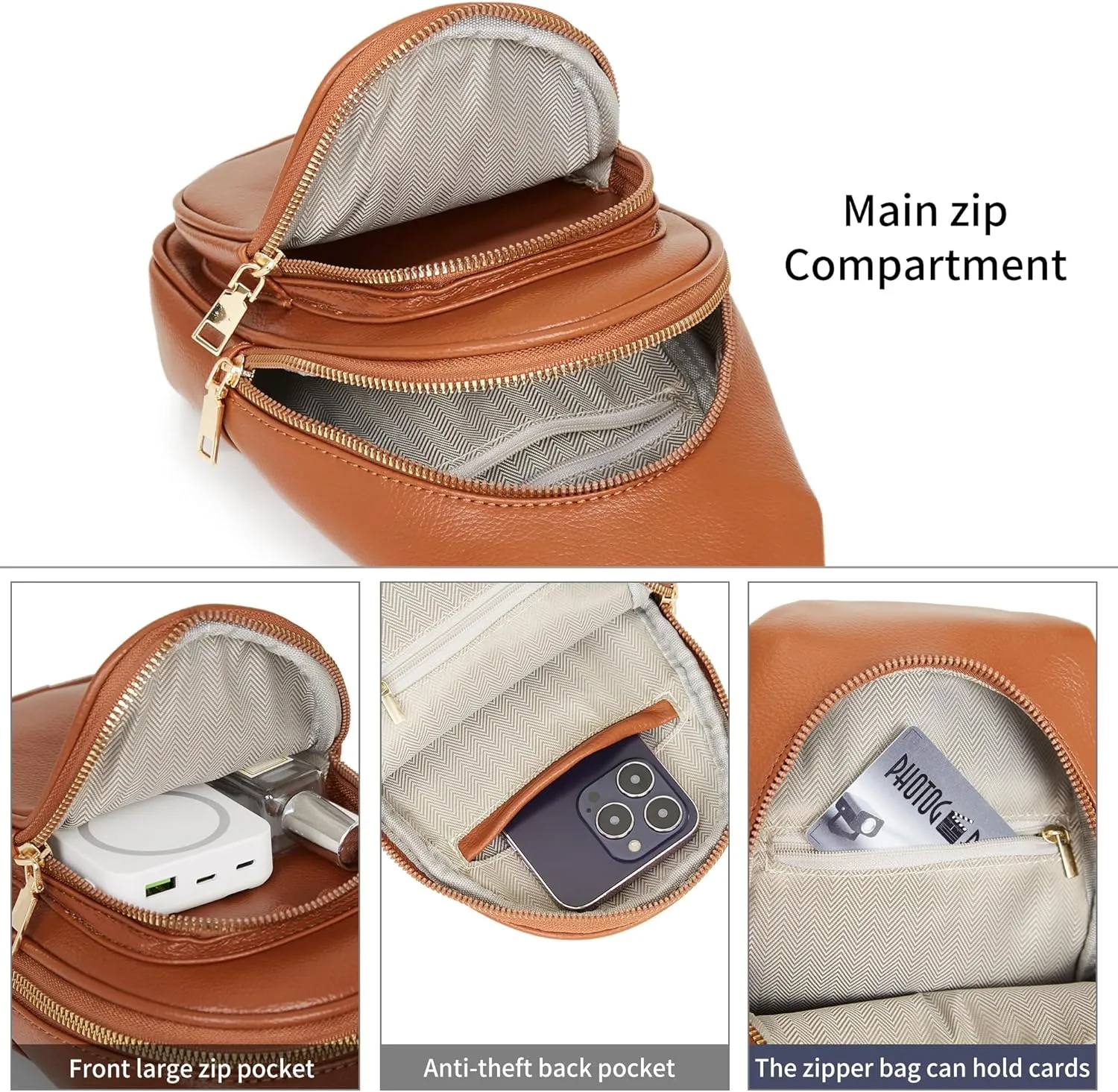 Makes Small Sling Bag for Women, Vegan Leather Fanny Pack Crossbody Bags for Women, Chest Bag With Wide Strap