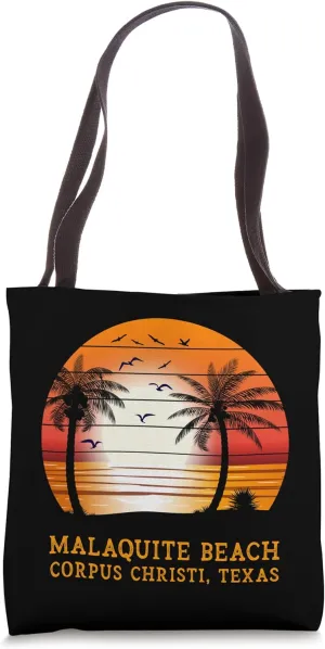 Malaquite Beach Corpus Christi Texas Vintage Sunset Retro Tote Bag