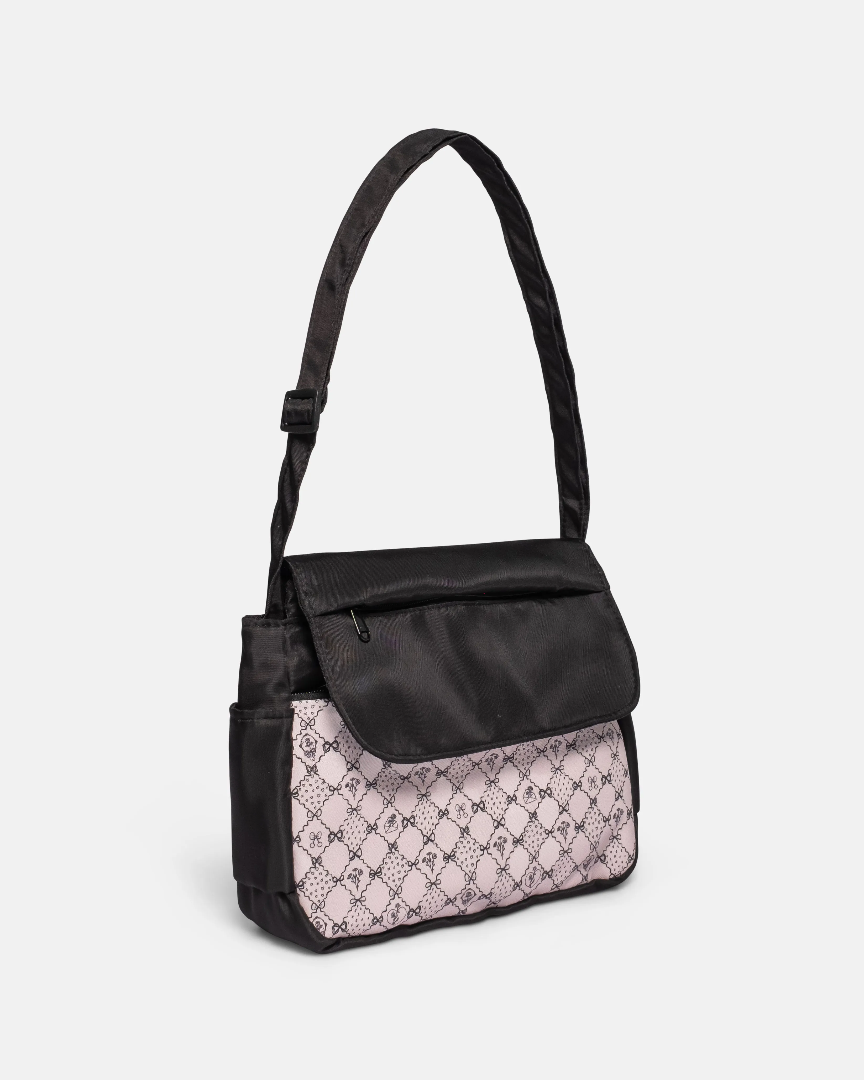 {{Mama's Day Special}} Black Pink Checkered Hearts Multi-Carry Crossbody Bag