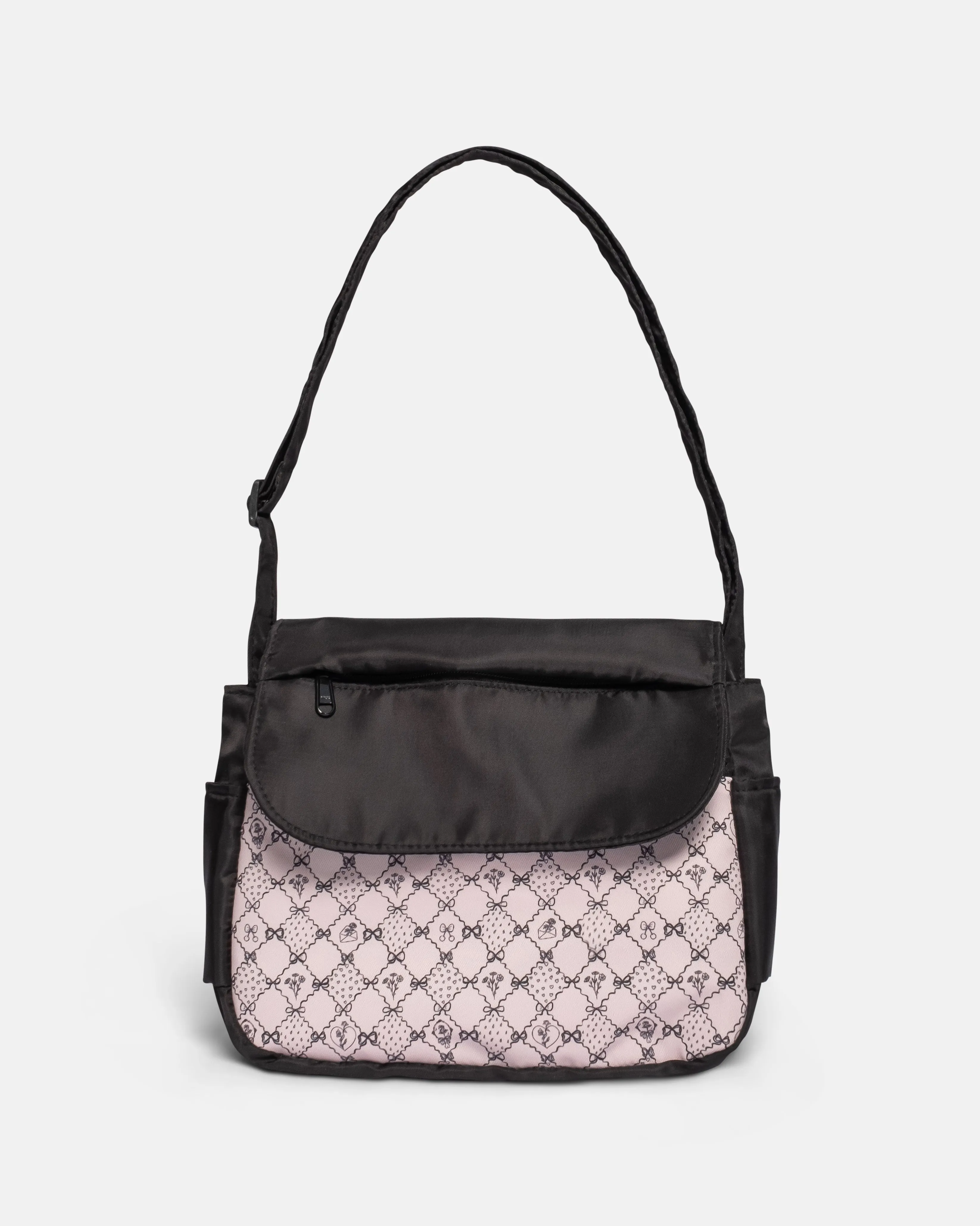 {{Mama's Day Special}} Black Pink Checkered Hearts Multi-Carry Crossbody Bag