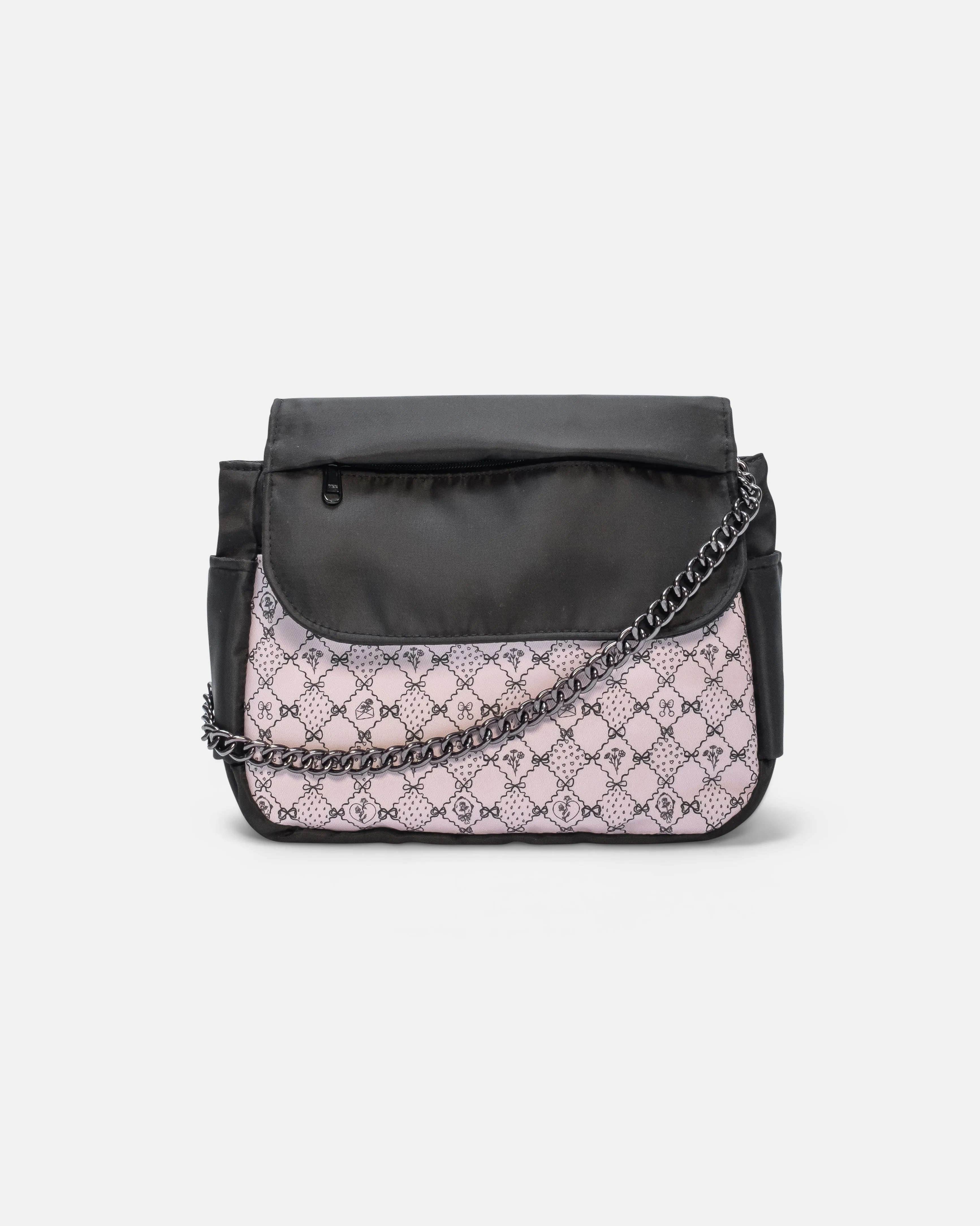 {{Mama's Day Special}} Black Pink Checkered Hearts Multi-Carry Crossbody Bag