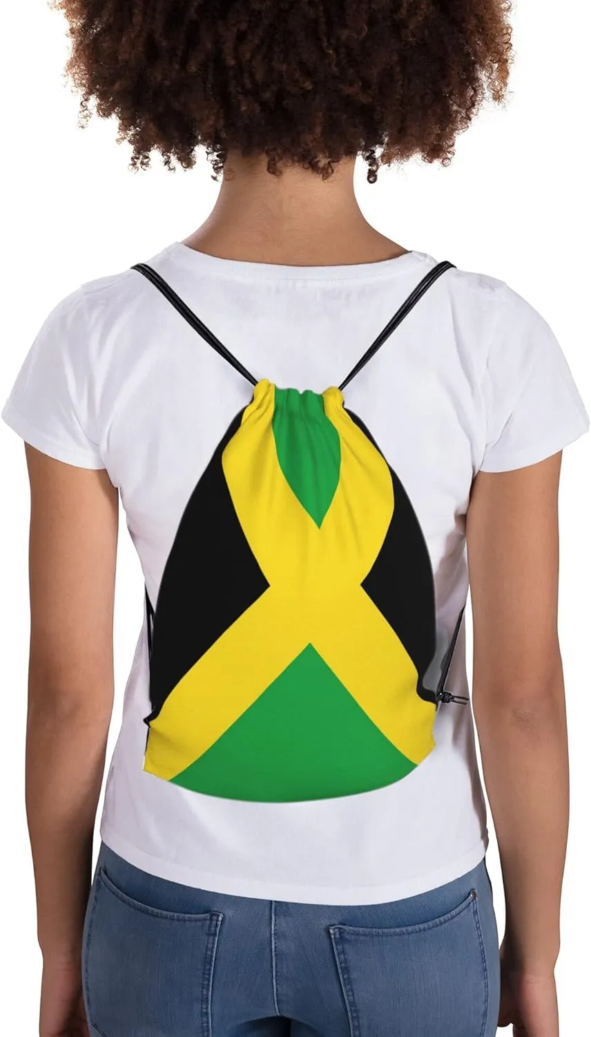 Man and Women 20 pcs Drawstring Backpack Waterproof Gym Sports Trave String Bag Cheer Bag Jamaican Afro Rasta（Jamaican 20pcs ）