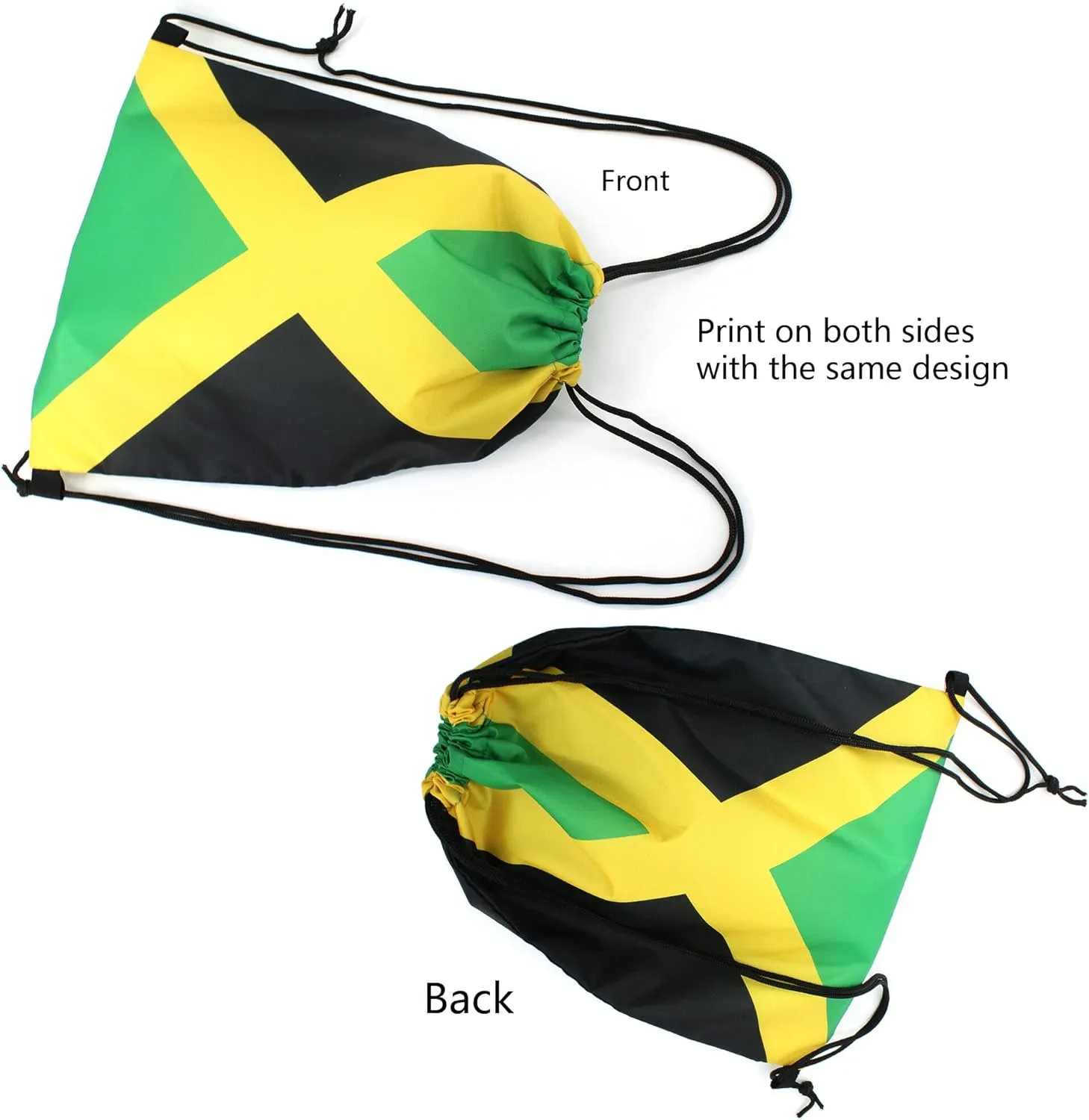 Man and Women 20 pcs Drawstring Backpack Waterproof Gym Sports Trave String Bag Cheer Bag Jamaican Afro Rasta（Jamaican 20pcs ）