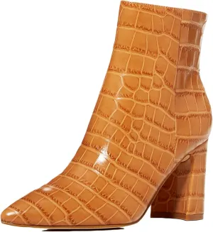 Marc Fisher Women's Daith Croc-Embossed Booties Light Natural Leather 10M