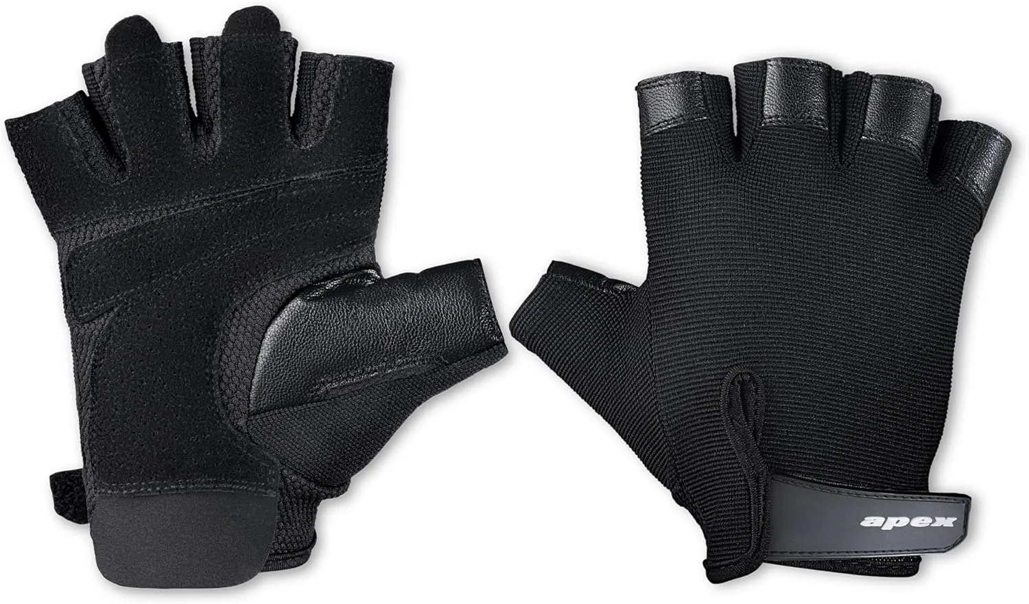 MARCY Apex Leather Padded Workout Gloves with Pull Tabs for Men & Women – Durable, Breathable & Adjustable for Weightlifting, Cycling, Gym & Training – Enhanced Grip & Palm Protection