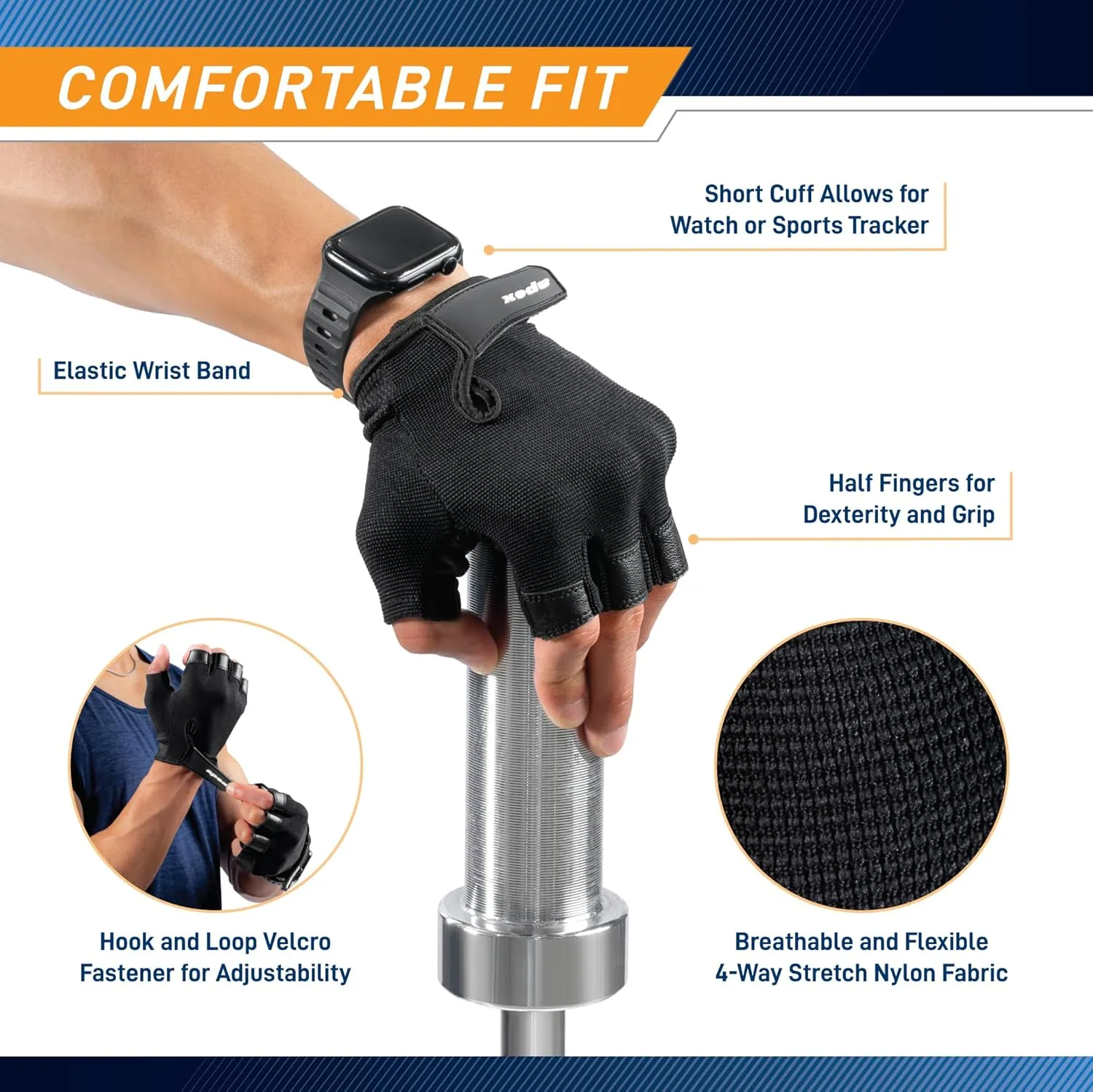 MARCY Apex Leather Padded Workout Gloves with Pull Tabs for Men & Women – Durable, Breathable & Adjustable for Weightlifting, Cycling, Gym & Training – Enhanced Grip & Palm Protection