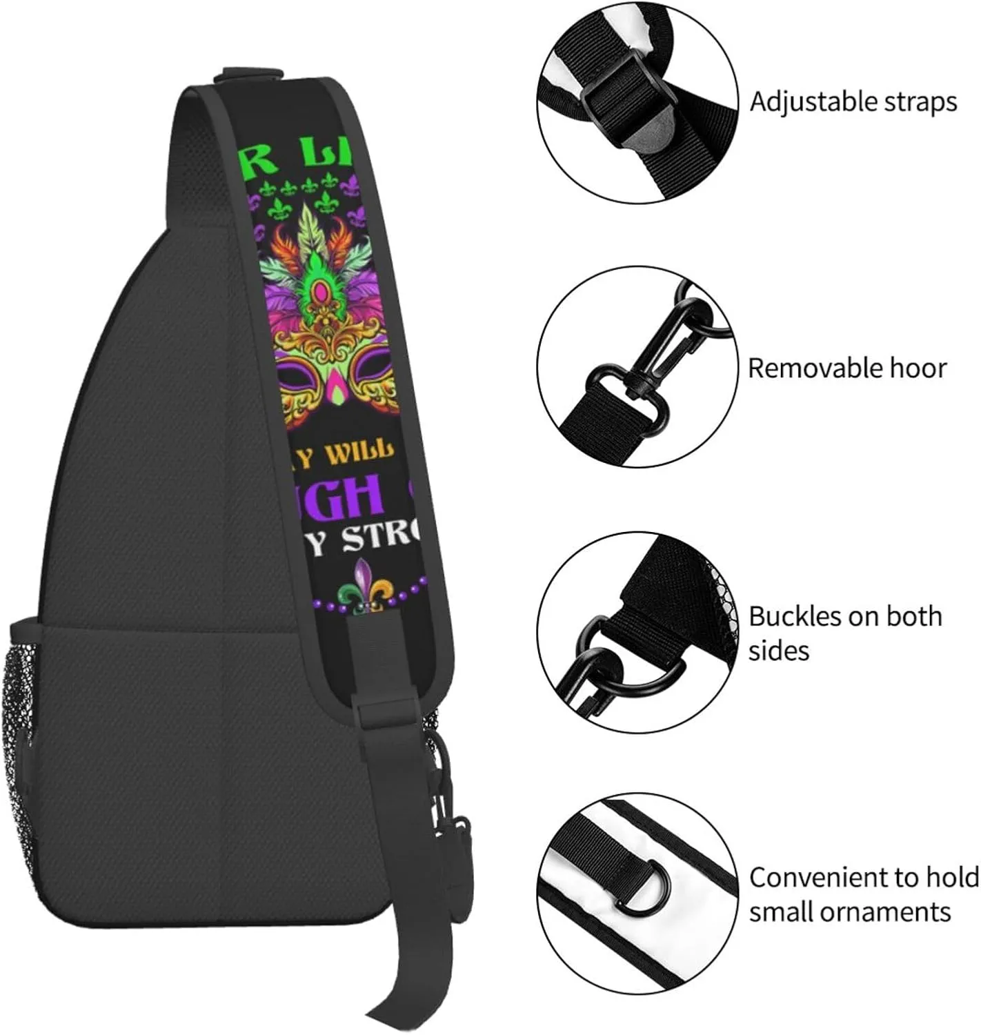 Mardi Gras Dear Liver Today Will Be A Rough One Sling Bag Crossbody Bag Casual Chest Bags Travel Shoulder Backpack