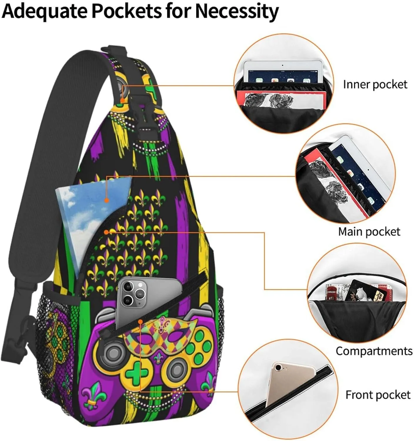 Mardi Gras Dear Liver Today Will Be A Rough One Sling Bag Crossbody Bag Casual Chest Bags Travel Shoulder Backpack