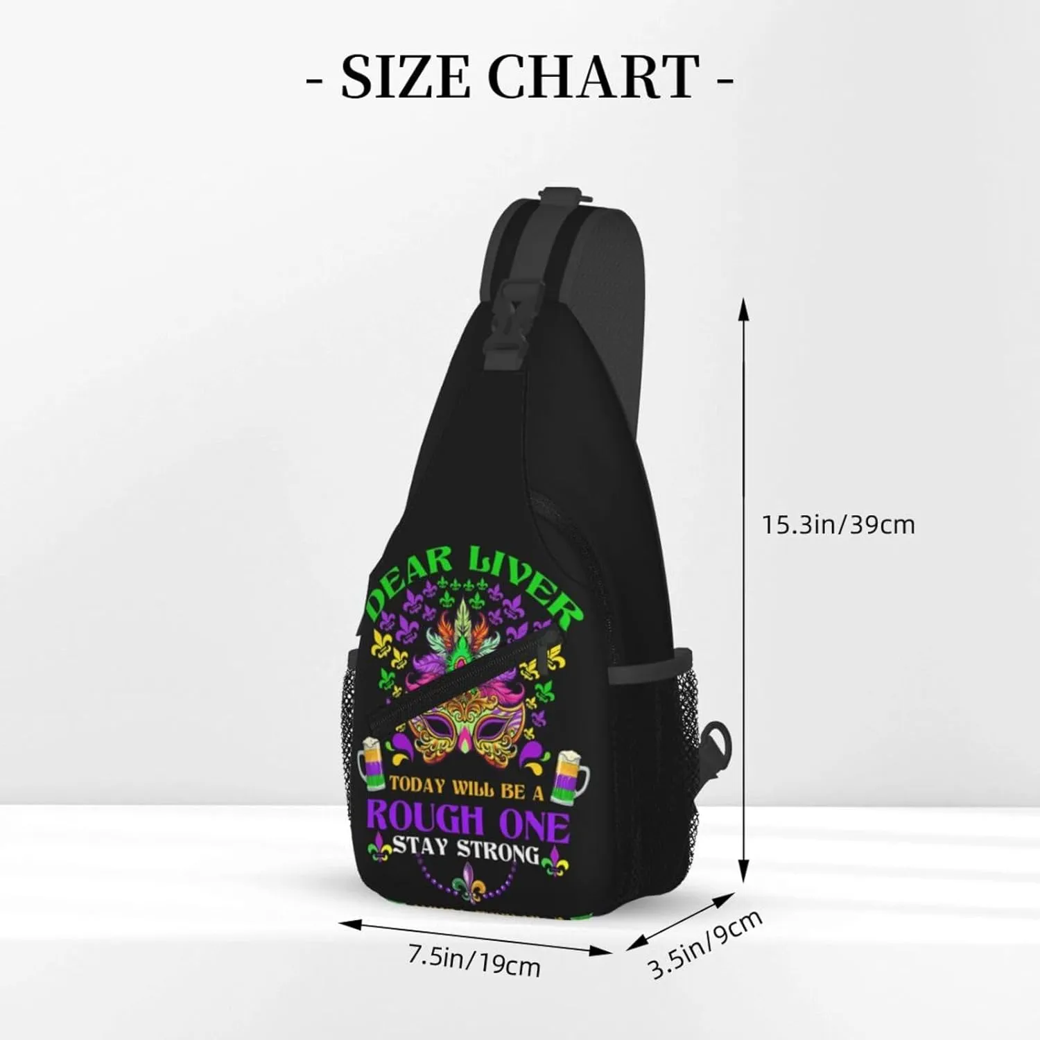 Mardi Gras Dear Liver Today Will Be A Rough One Sling Bag Crossbody Bag Casual Chest Bags Travel Shoulder Backpack