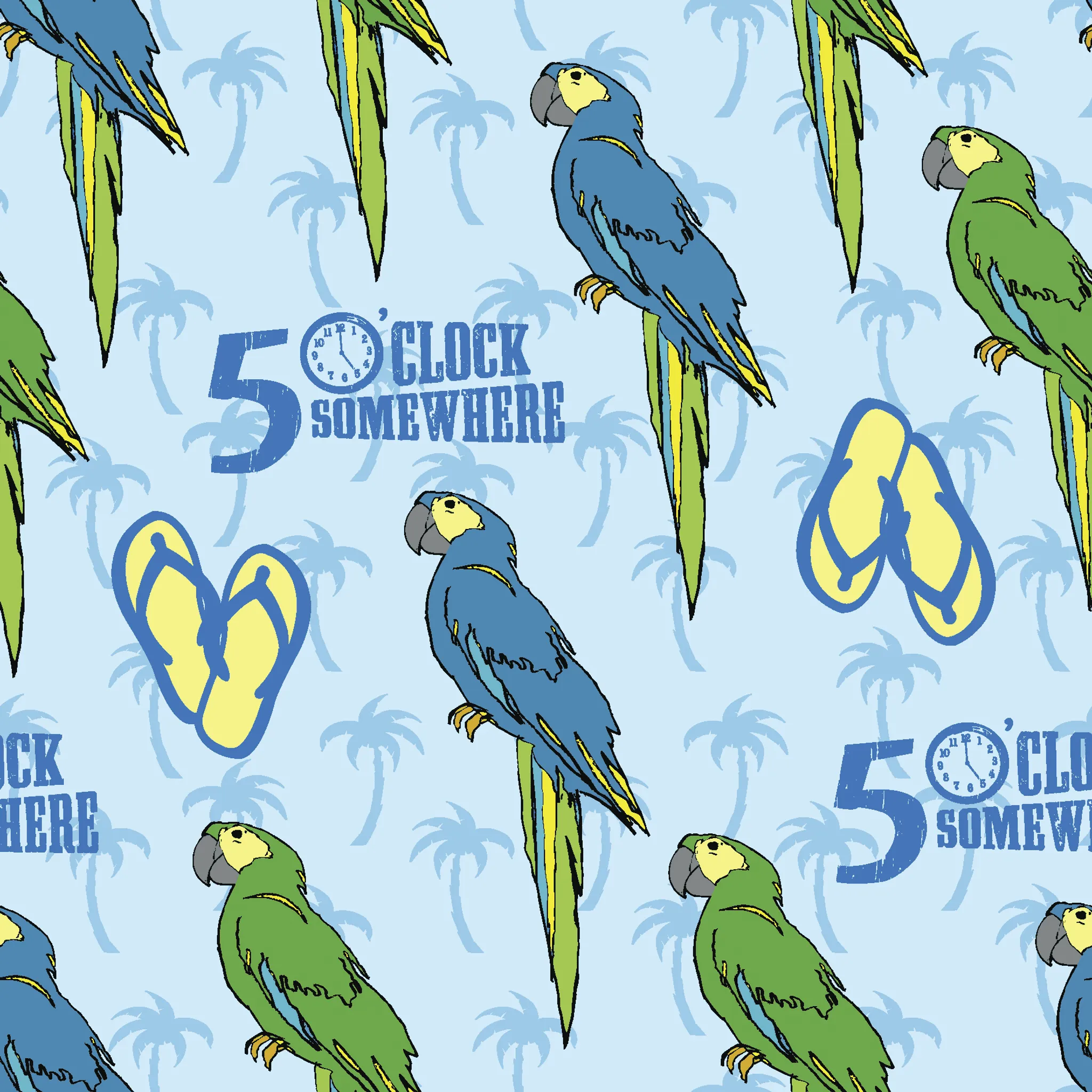 Margaritaville - Island Time - Tropical Parrot Paradise Fabric
