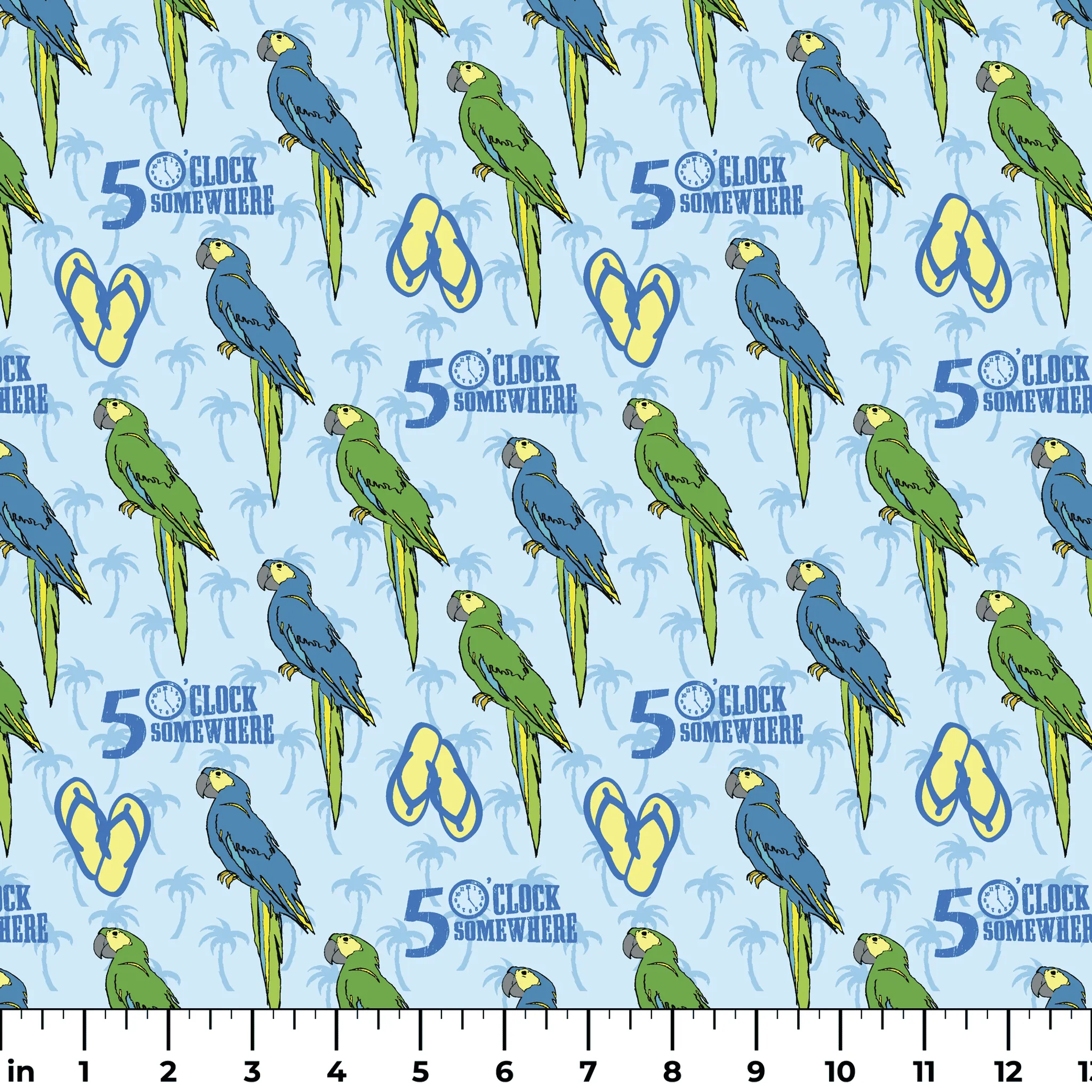 Margaritaville - Island Time - Tropical Parrot Paradise Fabric