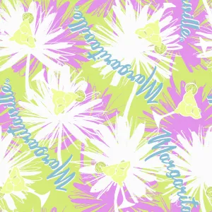 Margaritaville - Tropical Splash - Lime & Orchid Purple Fabric