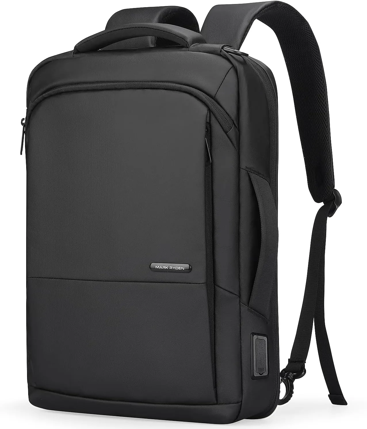MARK RYDEN Slim Backpack for Men, 15.6 Inch Laptop Backpack, 3 in 1 Waterproof High Tech Backpack with Removable Buckle and USB Charging Port, Business Backpack Ideal for Working, Daily Life