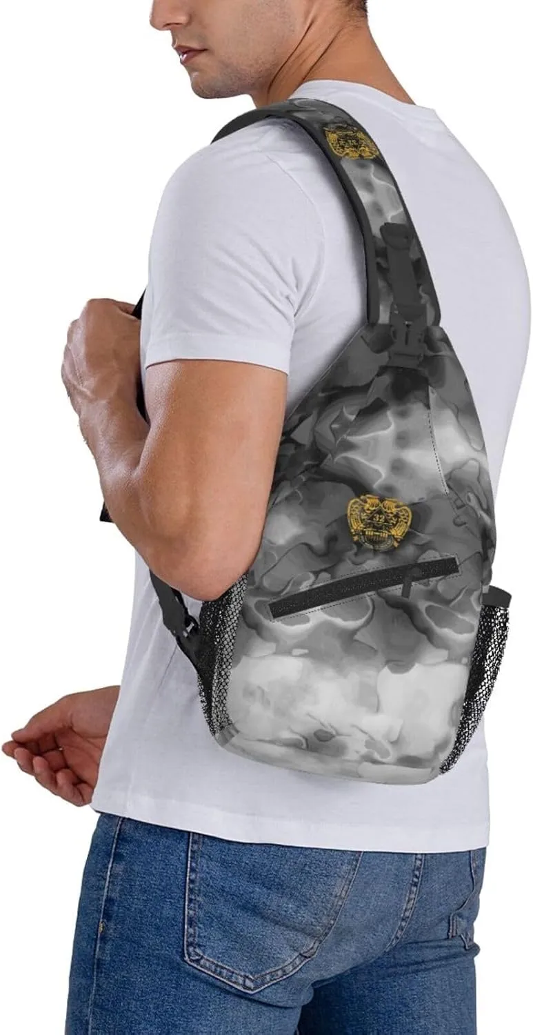 Masonic Series 32nd Degree Masonic Sling Bag Crossbody Backpack Shoulder Casual Daypack Bag for Men Women