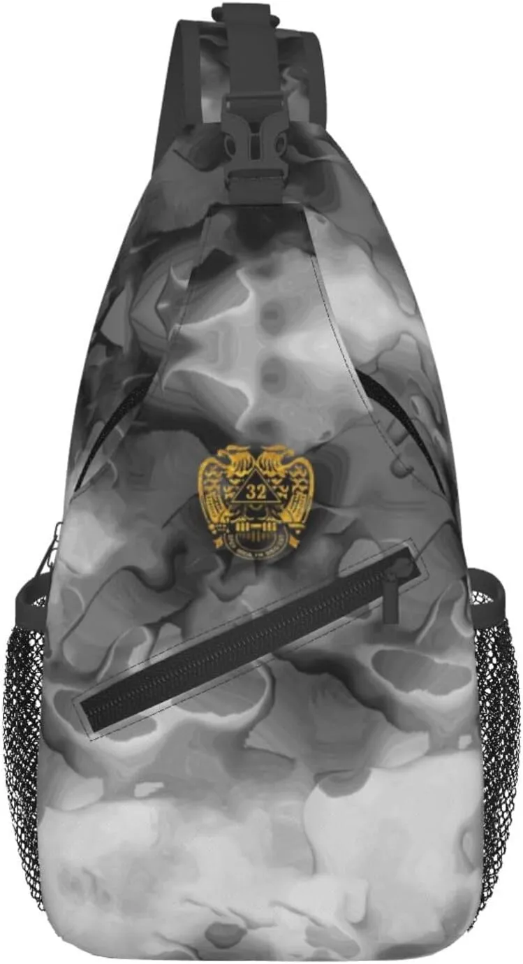 Masonic Series 32nd Degree Masonic Sling Bag Crossbody Backpack Shoulder Casual Daypack Bag for Men Women