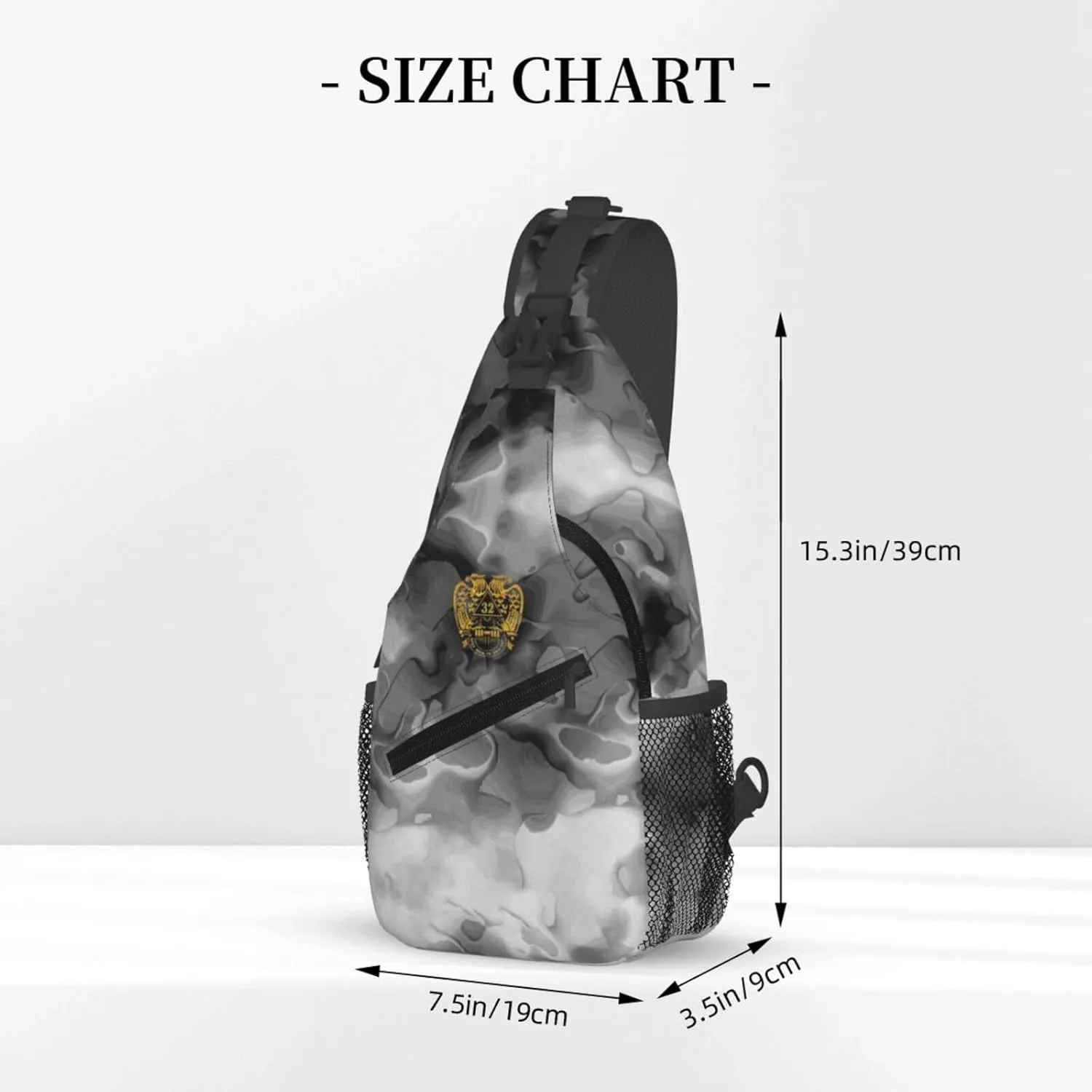 Masonic Series 32nd Degree Masonic Sling Bag Crossbody Backpack Shoulder Casual Daypack Bag for Men Women