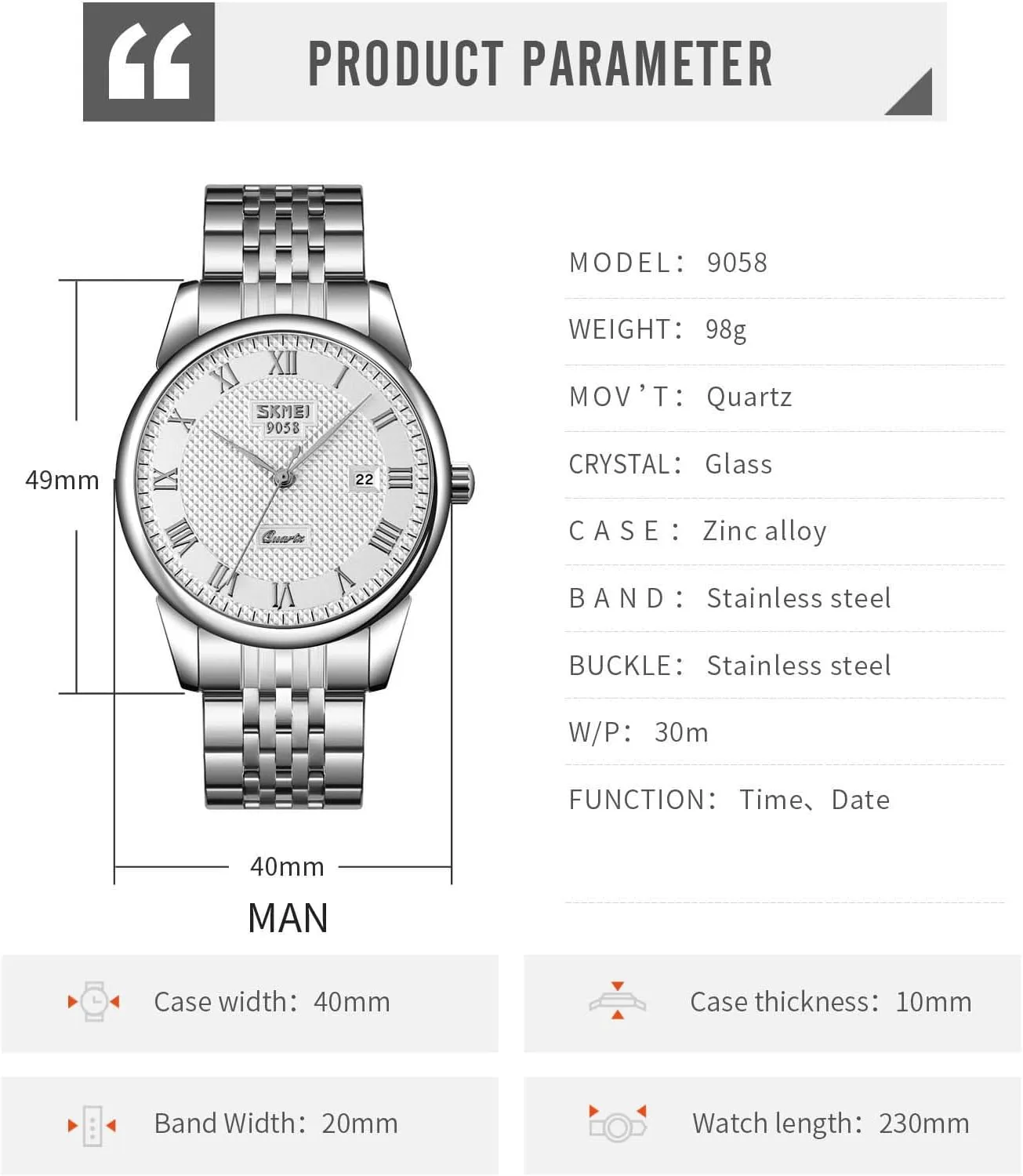 MASTOP Mens Womens Quartz Watch Roman Numeral Business Casual Fashion Analog Wrist Watch Classic Calendar Date Window 30M Waterproof Comfortable Leather Watches