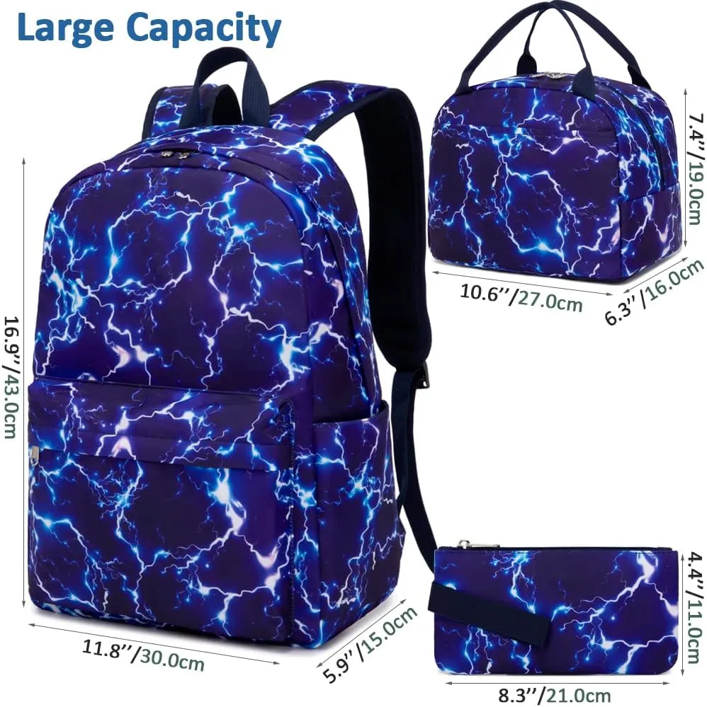 Meisohua School Backpack for Teens Girls Boys Backpack for Elementary Middle School Bookbag for Kids Backpack Lunch Bag Set
