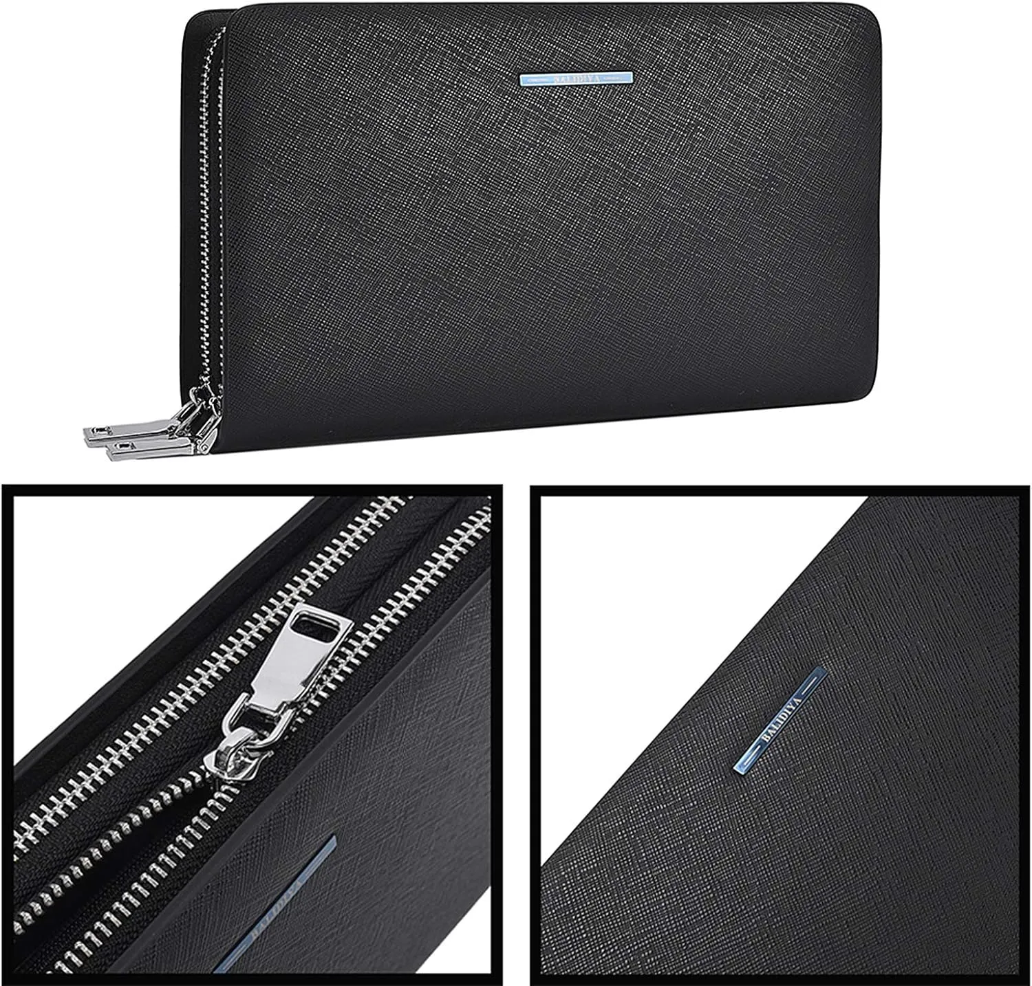 Men Clutch Bag Genuine Leather Wallet Long Purse Business Card Holder Case…