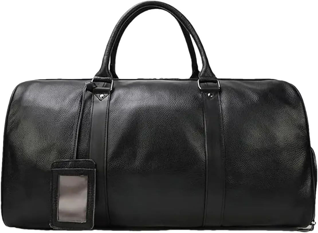 Men Genuine Leather Travel Bag Cow Leather Carry On Luggage Bag Shoulder Bag Weekend Duffle Bag