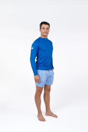 MEN RASH GUARD - LONG SLEEVE  - Deep Blue