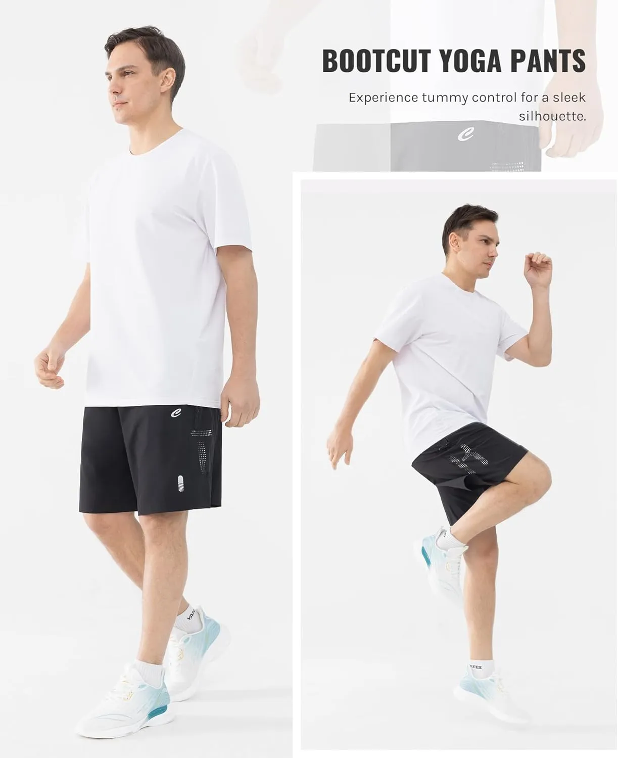 Men's 7" Quick-Dry Hiking Shorts UPF50  Reflective, Lightweight 3 Zipper Pockets Stretch for Running Gym Outdoor
