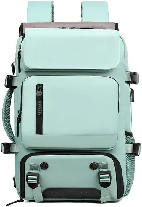 Men's and Women's Large Capacity Travel Backpack Multi functional Portable Luggage Bag Business Travel Laptop Bag,Green