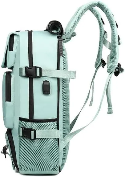 Men's and Women's Large Capacity Travel Backpack Multi functional Portable Luggage Bag Business Travel Laptop Bag,Green