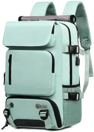 Men's and Women's Large Capacity Travel Backpack Multi functional Portable Luggage Bag Business Travel Laptop Bag,Green