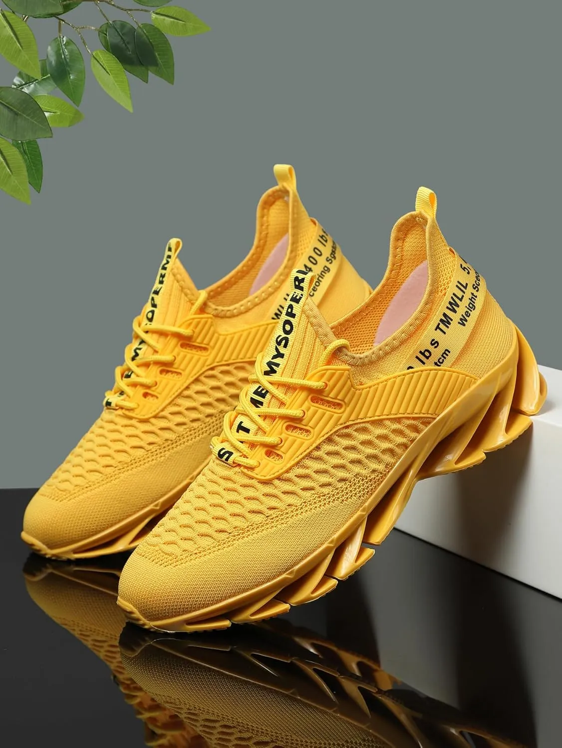 Men'S Breathable Road Running Shoes, Lightweight Sports Sneakers, Lace-Up Closure, Solid Color Fabric Upper,PVC & Rubber Sole, EVA Insole, for Training, Fashion Streetwear, All-Season Comfort,