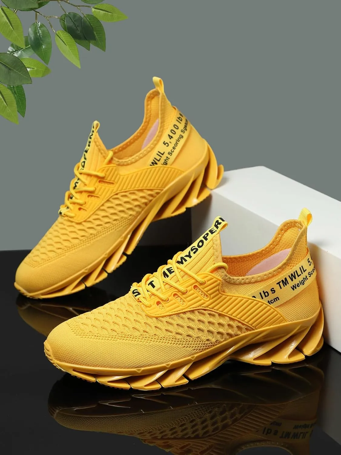 Men'S Breathable Road Running Shoes, Lightweight Sports Sneakers, Lace-Up Closure, Solid Color Fabric Upper,PVC & Rubber Sole, EVA Insole, for Training, Fashion Streetwear, All-Season Comfort,