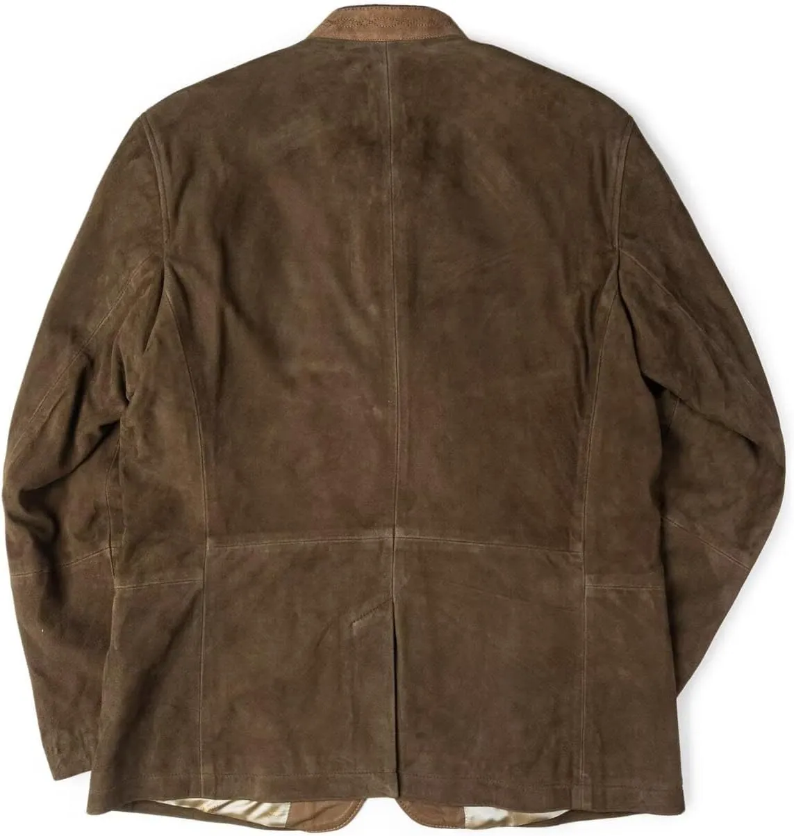 Men's Classic Suede Blazer 5-Button Business Casual Faux Leather Sports Jacket