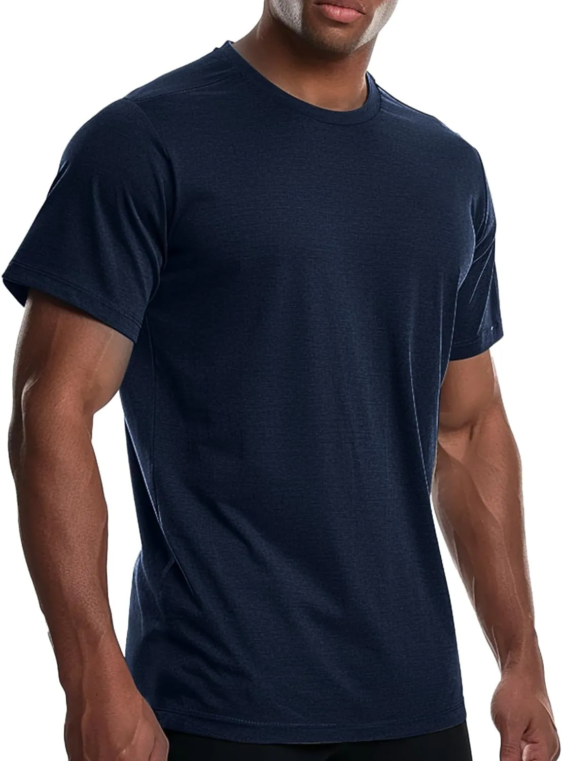 Men's Cooling Athletic Shirts Bamboo Viscose Anti Odor Moisture Wicking Workout Short Sleeve Lightweight Gym Tee